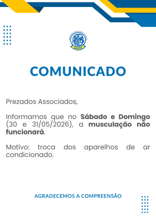 Comunicado A4 musculação 2026