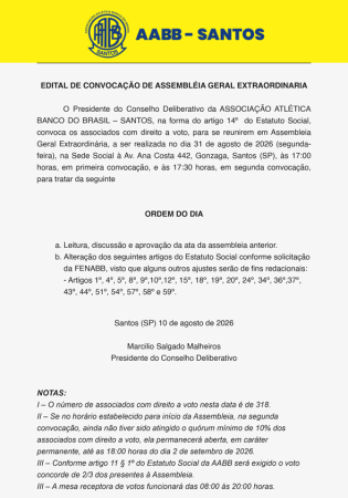 EDITAL DE CONVOCAÇÃO