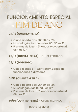 Funcionamento fim de ano